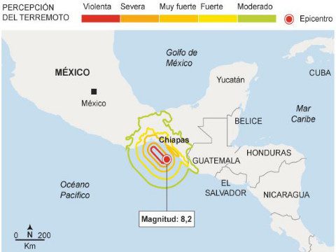 Terremoto en México deja al menos 25 muertos