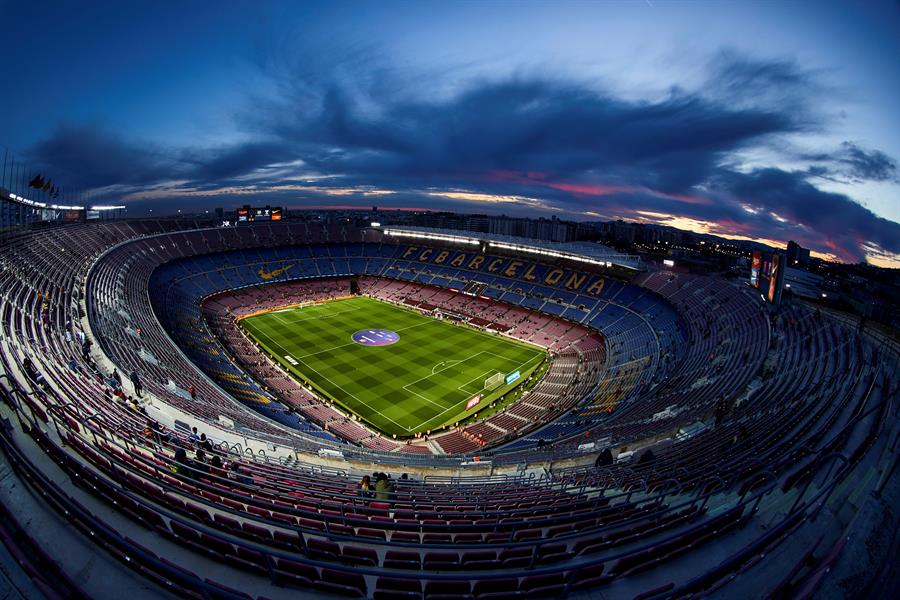Vista aérea del Estadio de fútbol Camp Nou