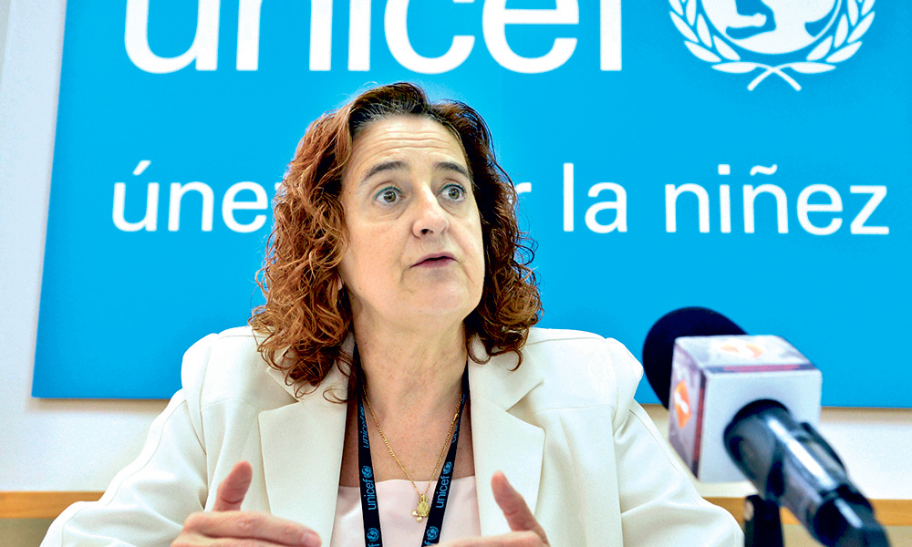 Representante en el país del Fondo de las Naciones Unidas para la Infancia o (Unicef), Rosa Elcarte.