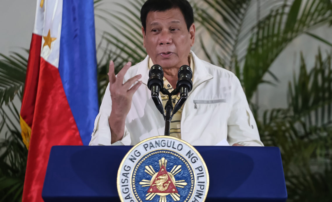 Presidente filipino Rodrigo Duterte.