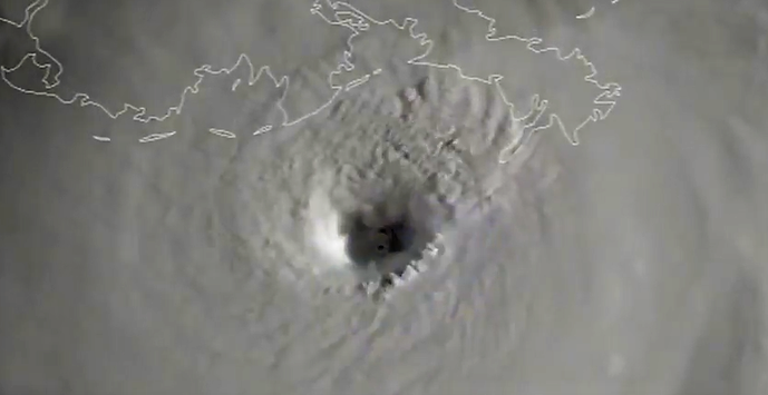 El ojo del huracán Ida visto desde el espacio