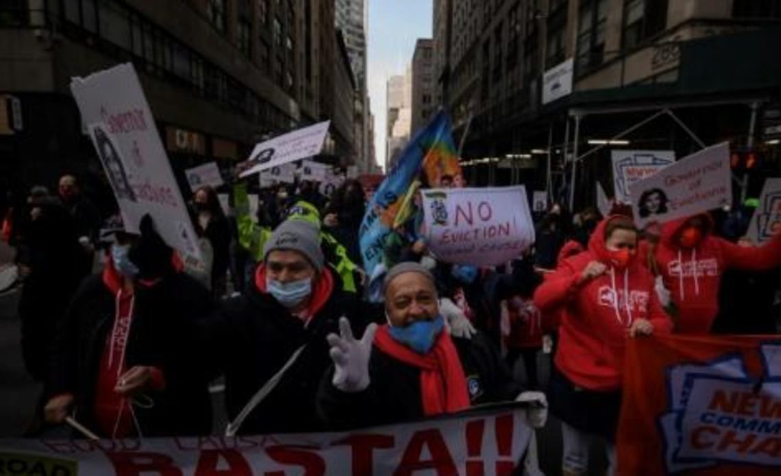 Manifestación en Nueva York contra final de la moratoria de desahucios
