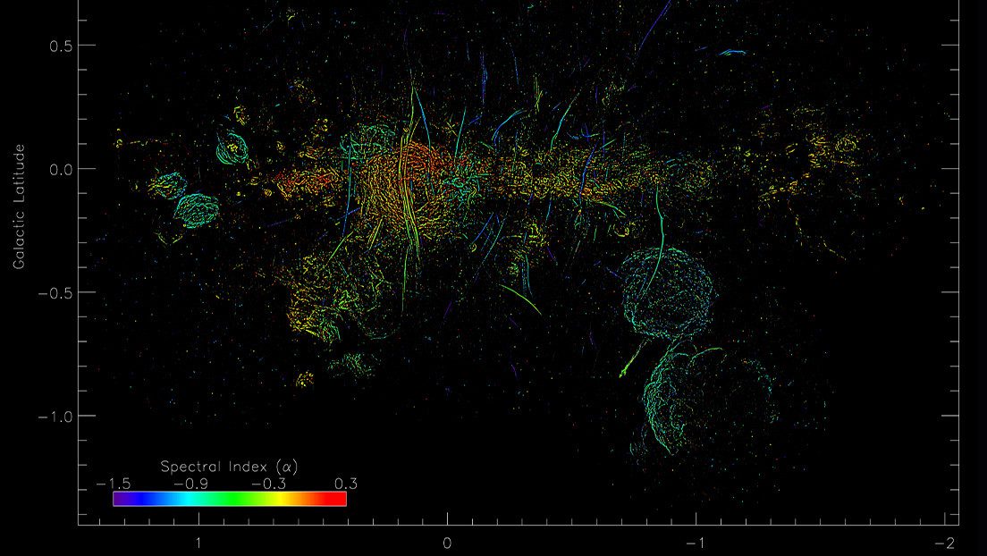 Detectan en la Vía Láctea un millar de hebras colgadas en el espacio