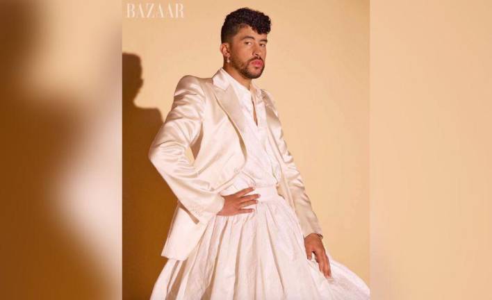 Bad Bunny se viste de novia para portada de Harper´s Bazaar