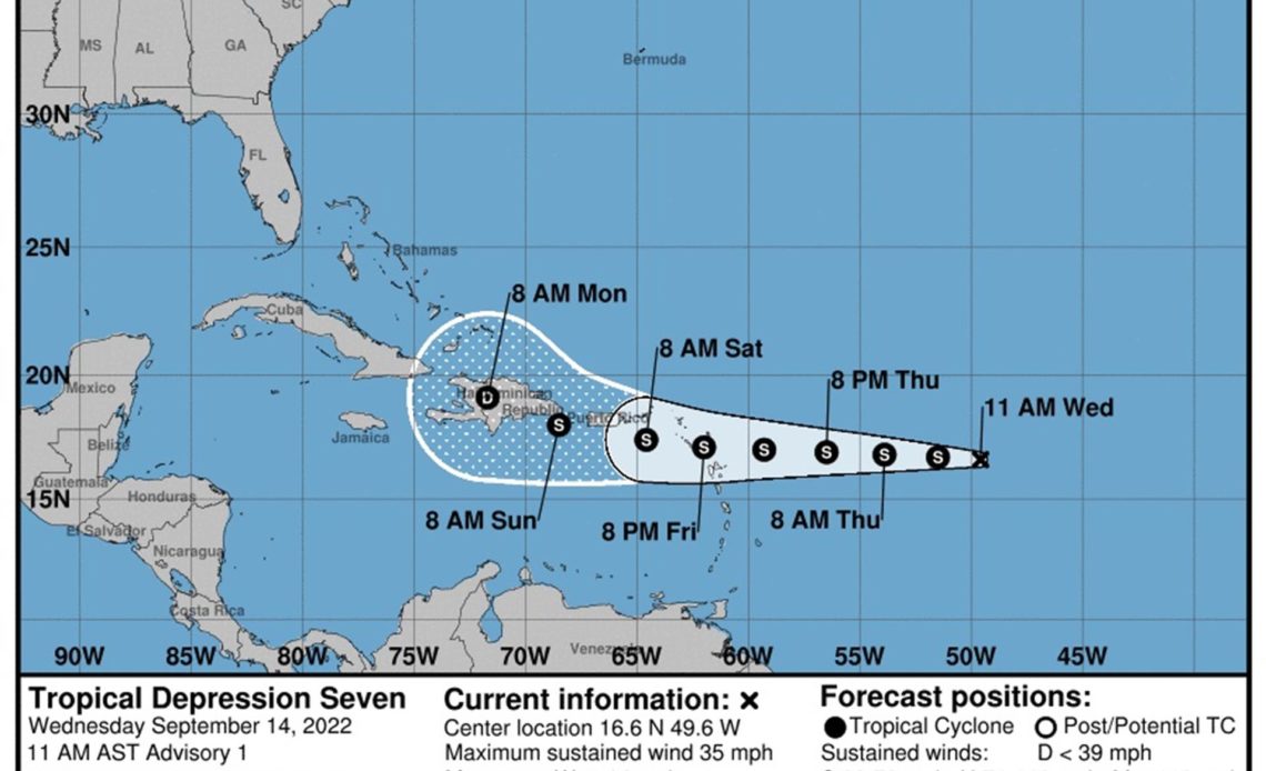 Se forma depresión tropical número7; ésta noche puede ser "Fiona"
