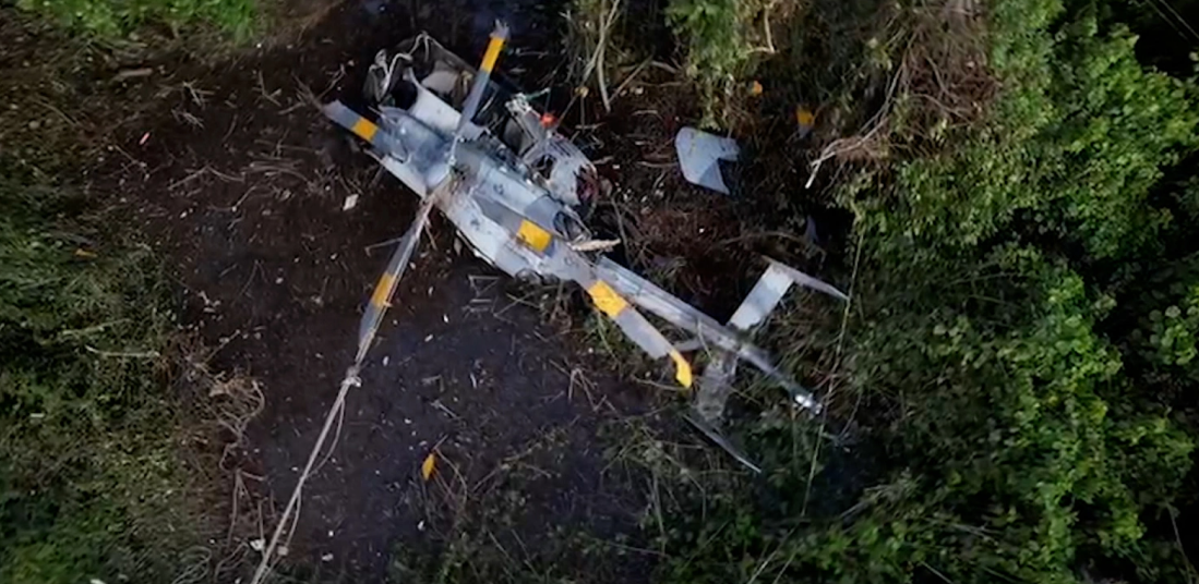 Desplome de helicóptero militar deja tres muertos en México