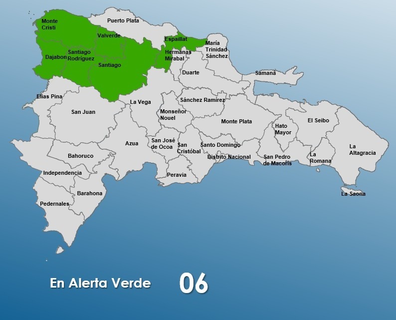 COE emite alerta verde para seis provincias por vaguada