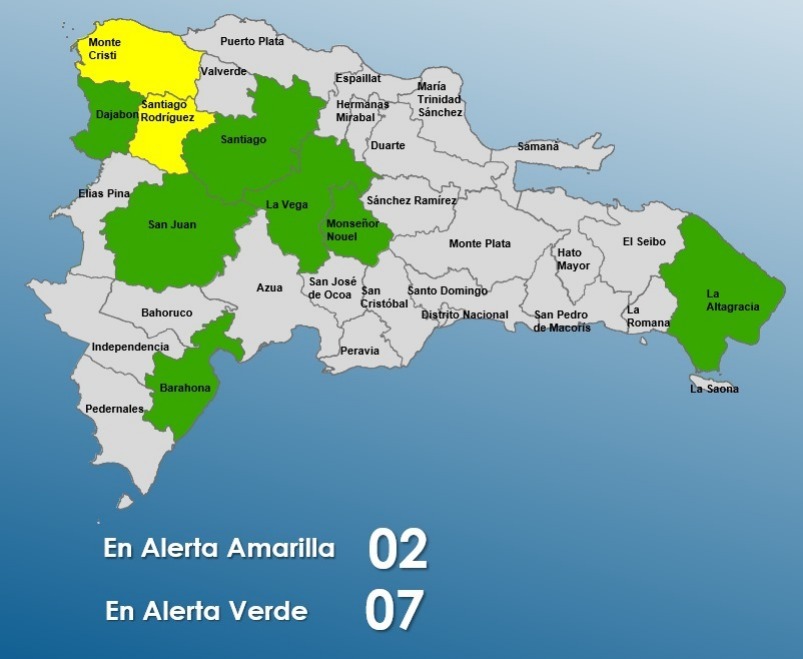 COE disminuye el nivel de alerta amarilla y verde por vaguada