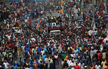 Haitianos marchando