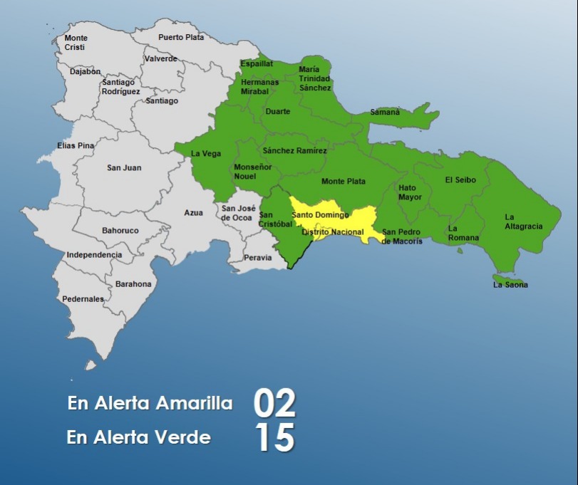 Dos provincias en alerta amarilla y 15 en verde por vaguada