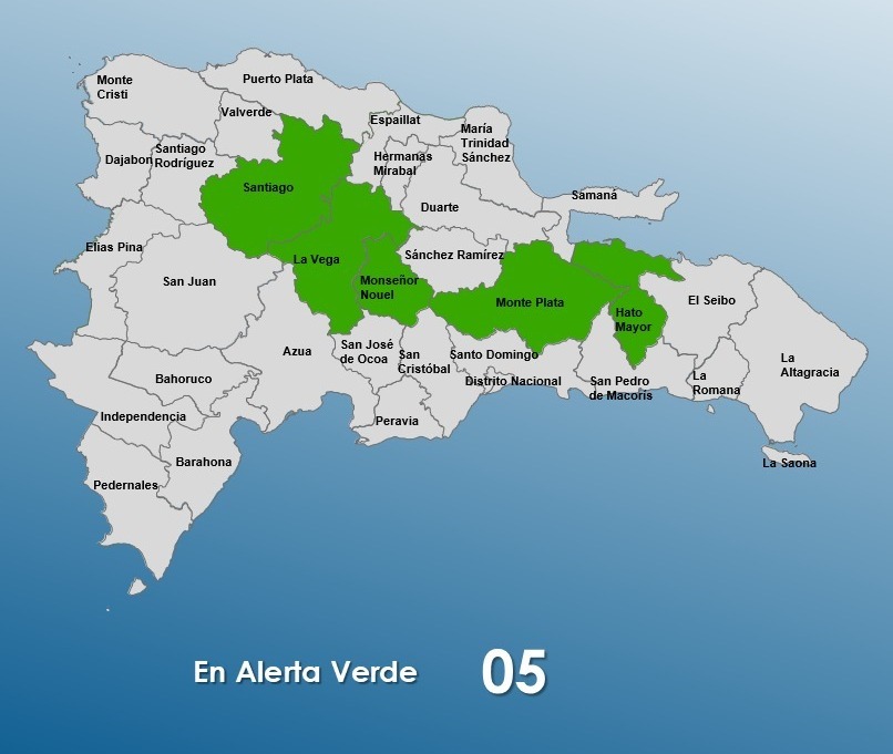 COE mantiene 5 provincias en alerta verde por onda tropical