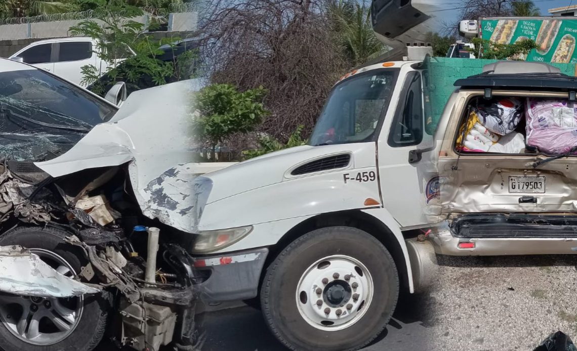 Tres personas heridas durante un múltiple accidente de tránsito en Azua