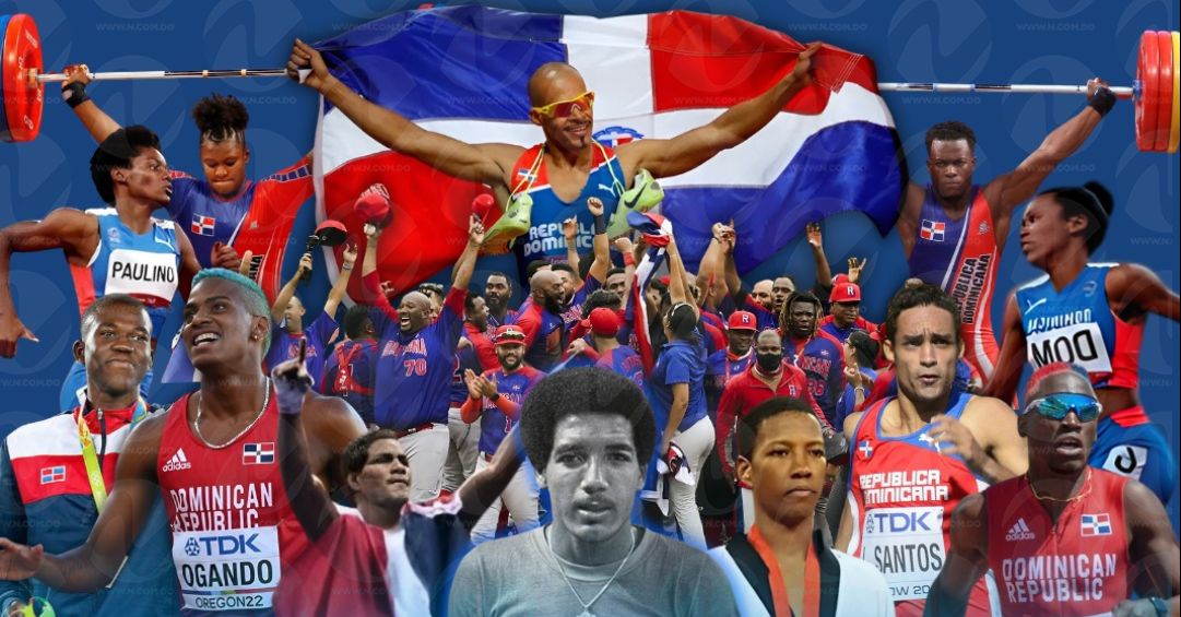 Collage atletas olímpicos ganadores de medallas