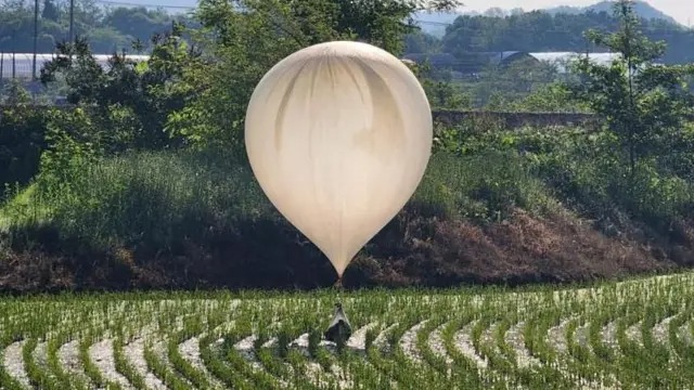 Globos de basura en Corea del Sur