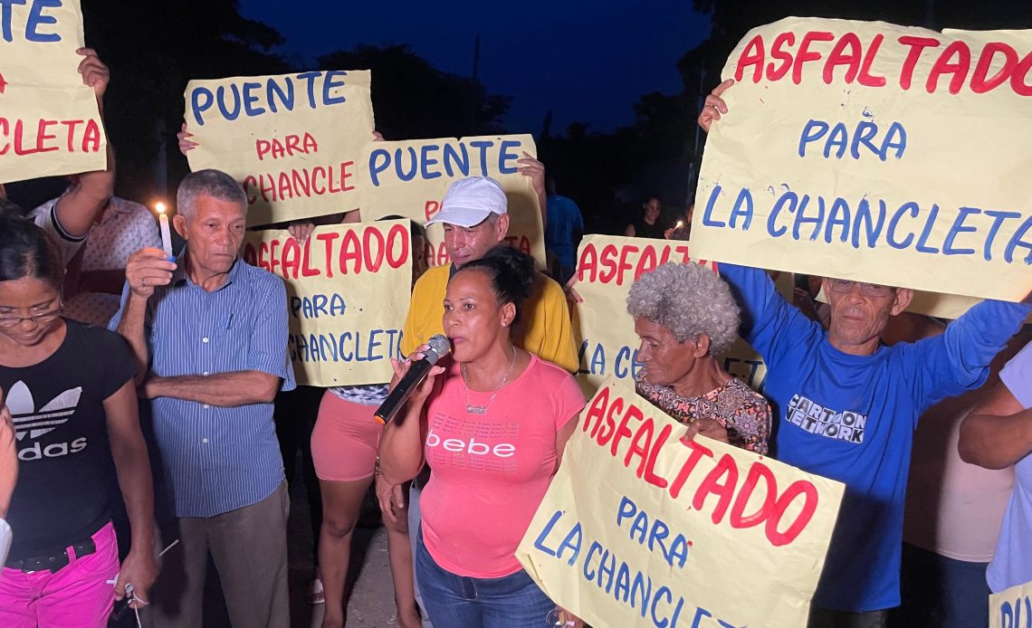 Protesta en La Chancleta de Moca, provincia Espaillat