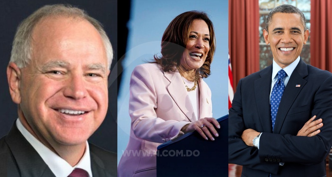 Tim Walz, Kamala Harris y Barack Obama