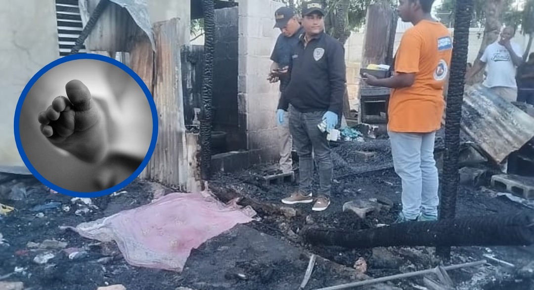 Un bebecito muerto en fuego Los Alcarrizos./