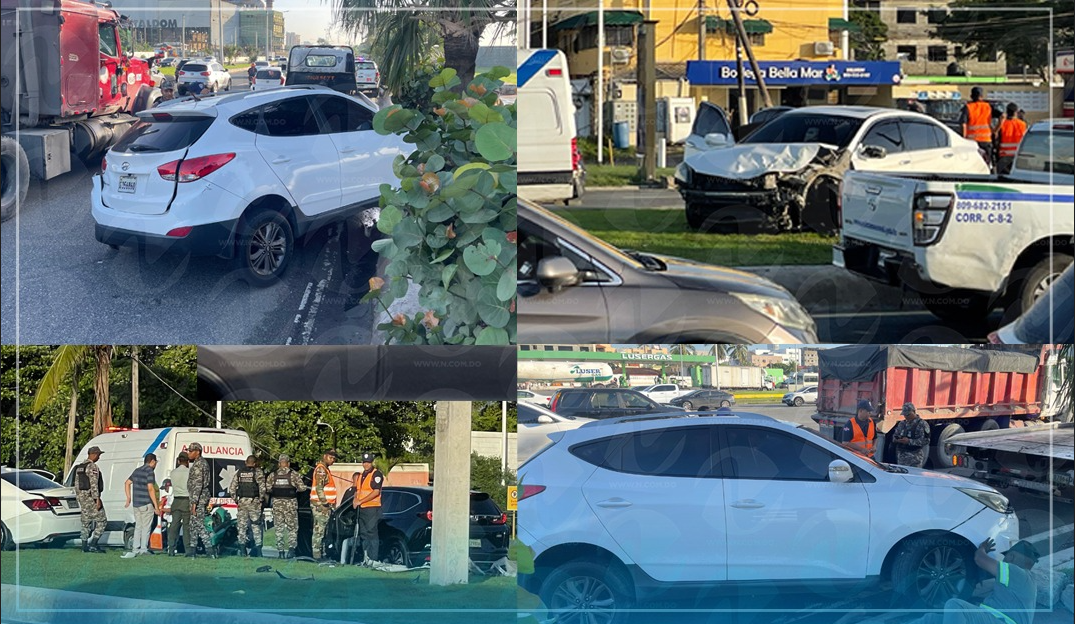 Choque entre carro y jeepeta deja persona herida en autopista 30 de Mayo