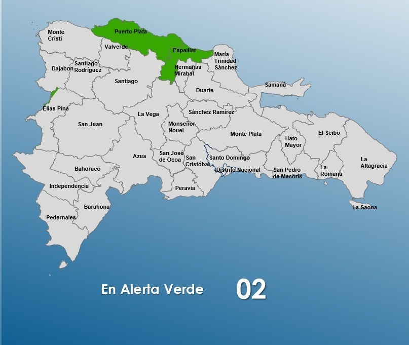 Solo Espaillat y Puerto Plata en alerta verde por escasas lluvias