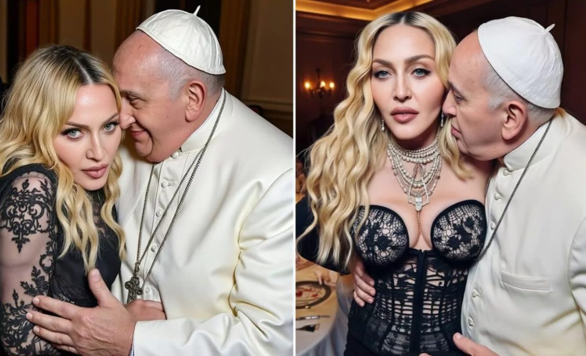 Madonna provoca descontento con foto “desatinada” junto al papa creada con IA