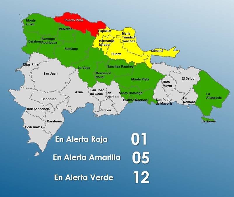 Puerto Plata permanece en alerta roja por lluvias