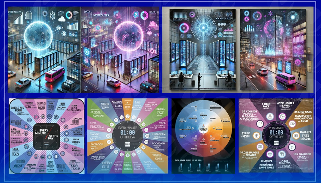 Representación del impacto de la inteligencia artificial en la creación de datos digitales.