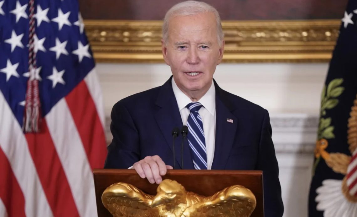 Joe Biden en encuentro con la prensa