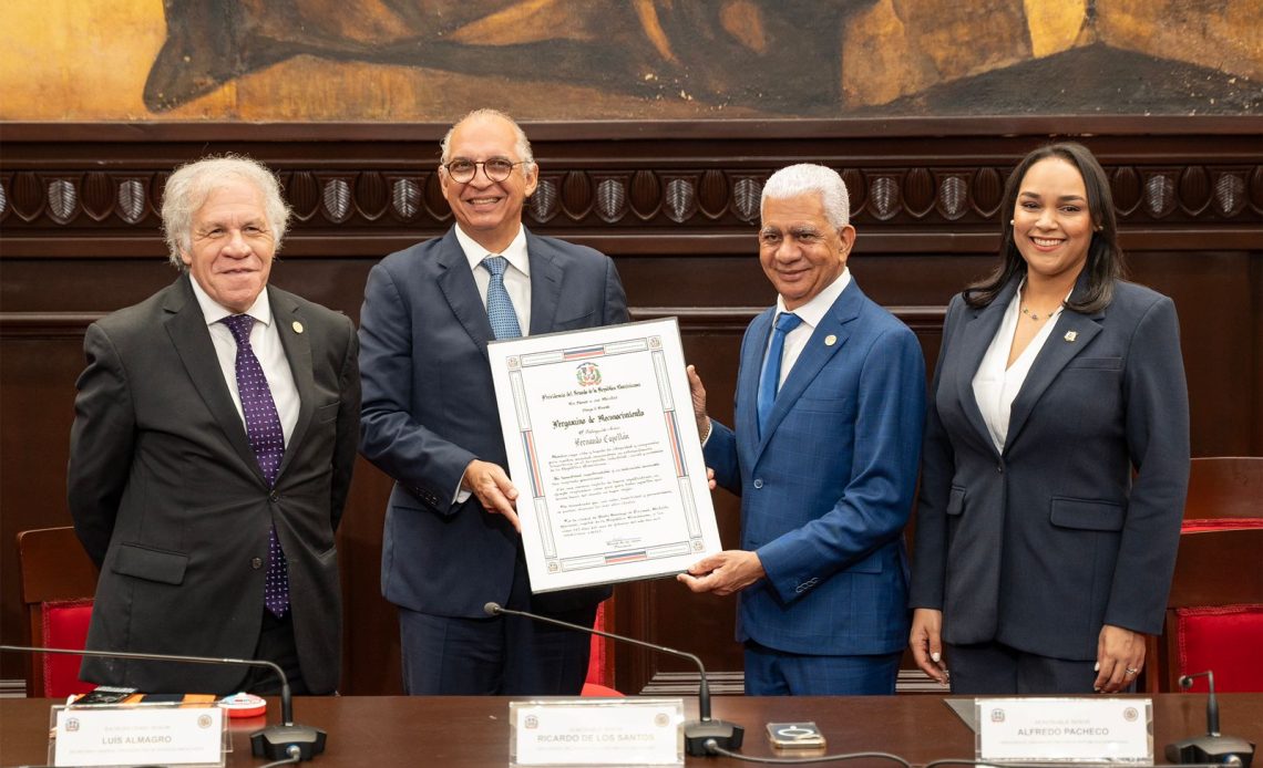 Senado reconoce a Fernando Capellán por sus aportes al desarrollo económico y empresarial de RD