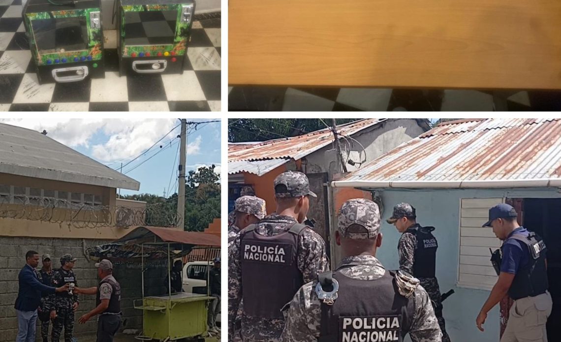 Cuatro detenidos, decomiso de arma ilegal, celulares y dinero durante allanamientos en Santiago